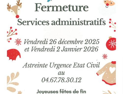 FÊTES DE FIN D’ANNÉE – FERMETURE DE LA MAIRIE