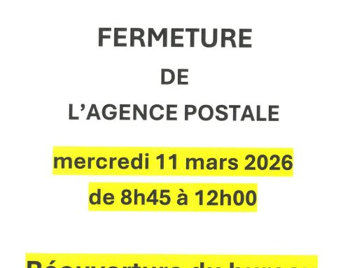 Fermeture Agence Postale