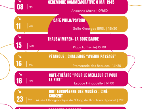 Agenda des manifestations du mois de Mai