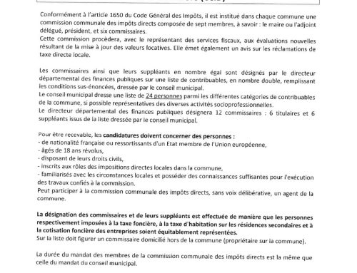 Appel à candidatures à destination des contribuables bouzigauds