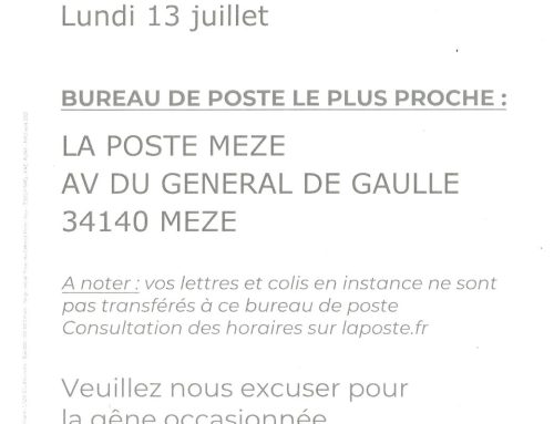 FERMETURE DE L&rsquo;AGENCE POSTALE