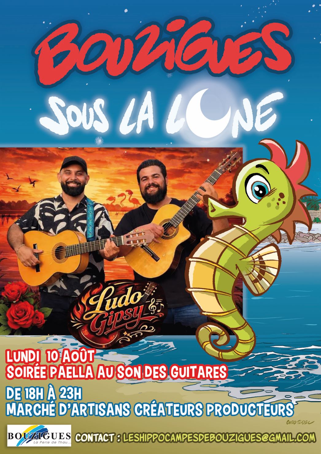 Bouzigues sous la lune : soirée paella au son des guitares